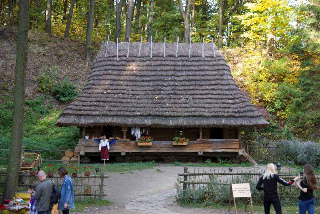 Zabytkowa chata w skansenie we Lwowie, Historical cottage in the open-air museum in Lviv