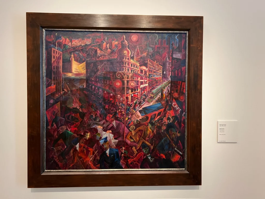 George Grosz, Metropolis, 1916-1917, olej na płótnie, Muzeum Thyssen-Bornemisza Madryt